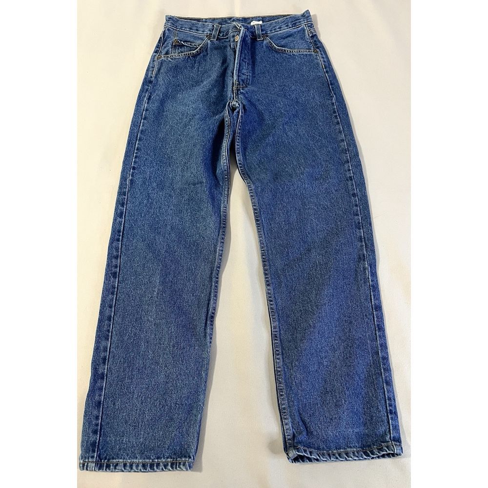 VTG Brittania Jeans Mens 32x30 (31x30) Blue Button‎ Fly  Straight Medium Denim